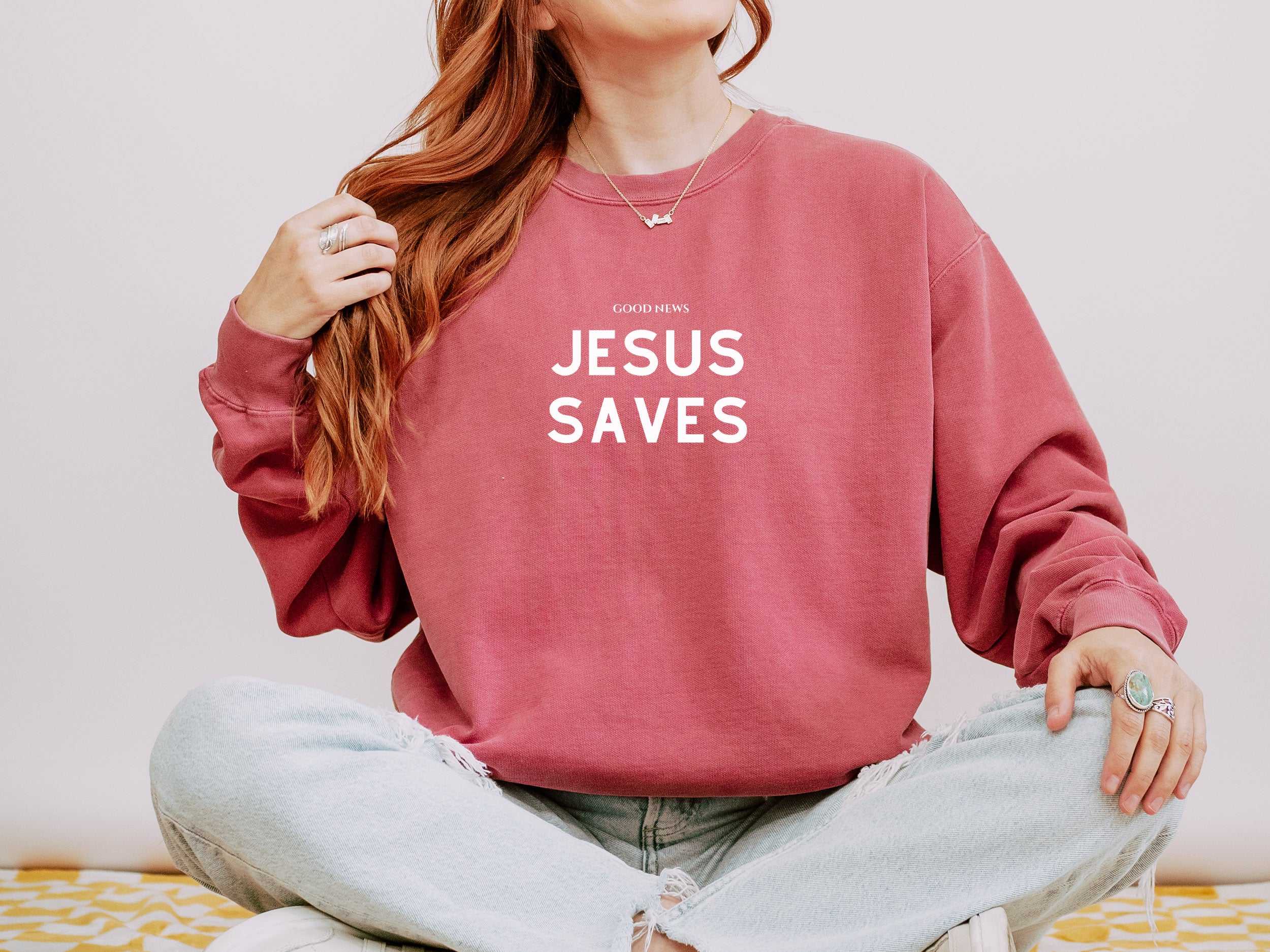 GOOD NEWS JESUS SAVES UNISEX SWEATSHIRT - Image 2