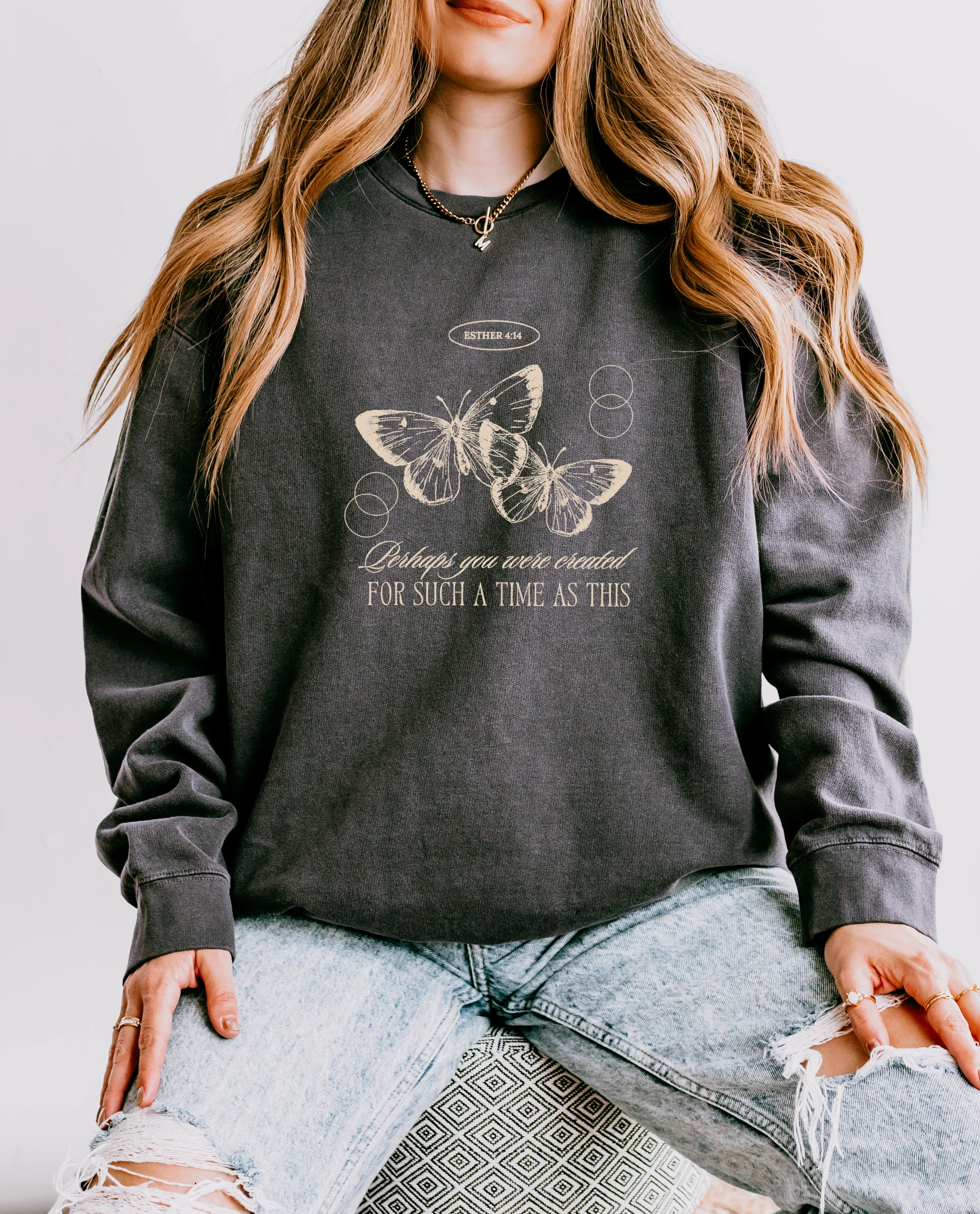 PERHAPS YOU WERE CREATED FOR SUCH A TIME AS THIS UNISEX SWEATSHIRT - Image 2