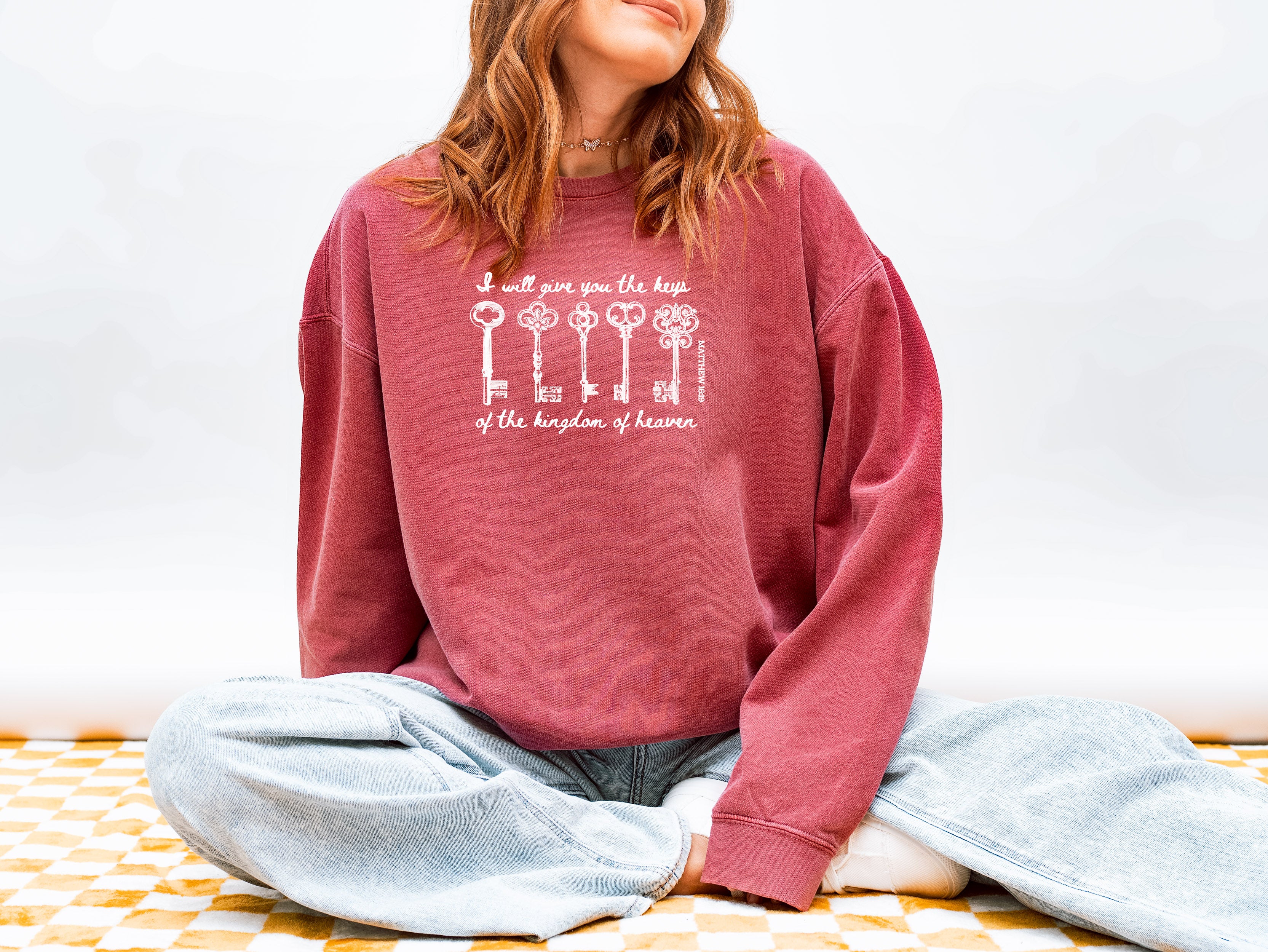 I WILL GIVE YOU THE KEYS OF THE KINGDOM OF HEAVEN UNISEX SWEATSHIRT