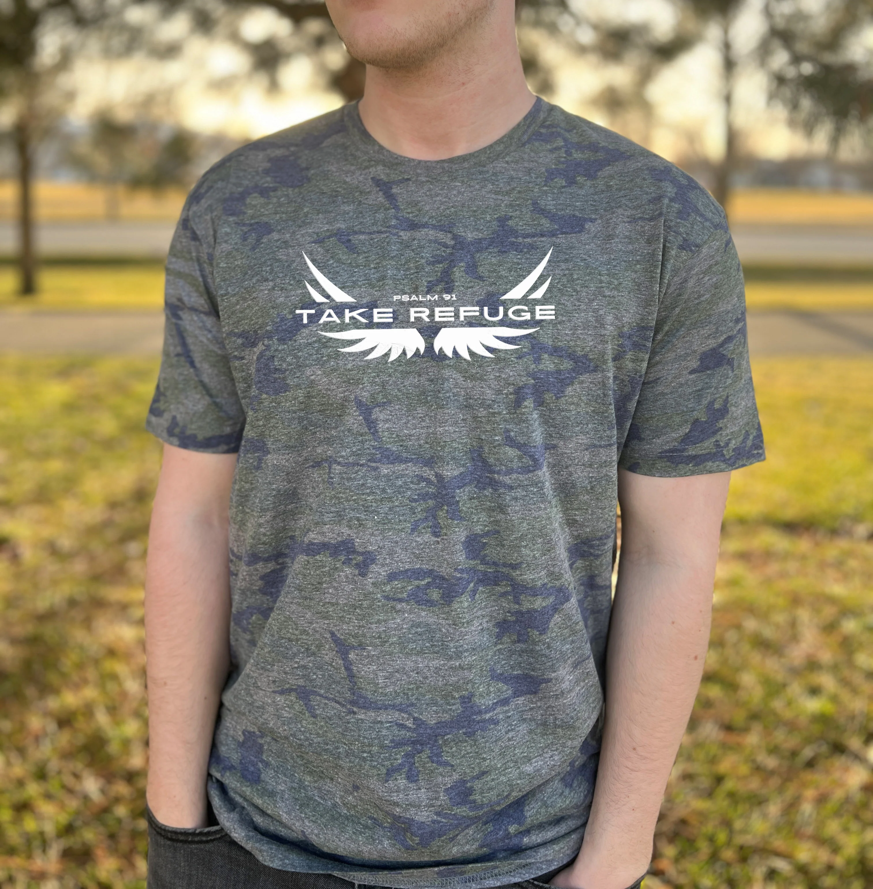 TAKE REFUGE CAMO UNISEX TEE - Image 2