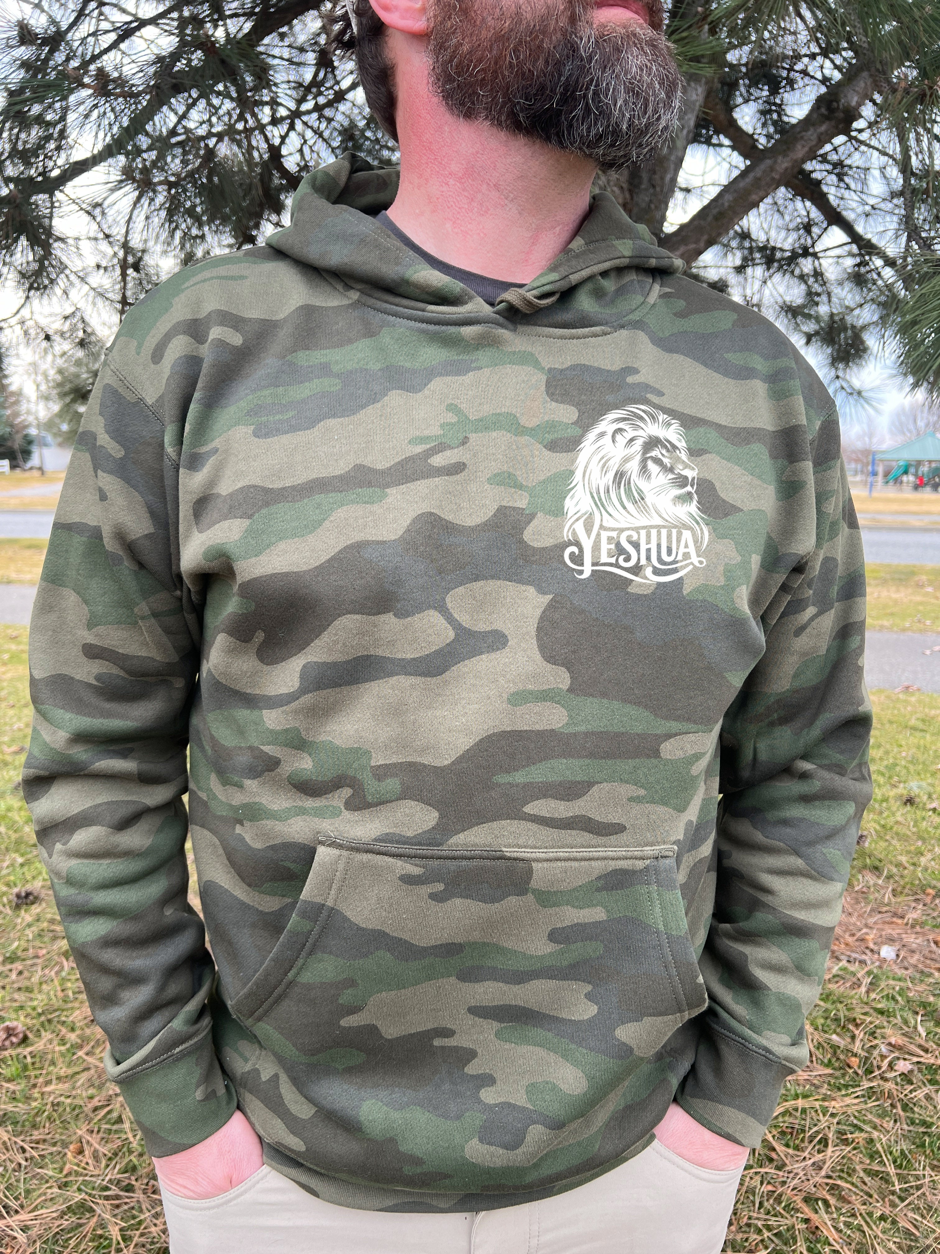 YESHUA LION UNISEX CAMO HOODIE - Image 2